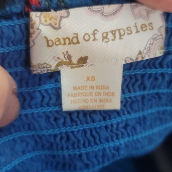 Band of gypsies Floral Blue yellow red Maxi Dress sundress xs - Picture 6 of 7